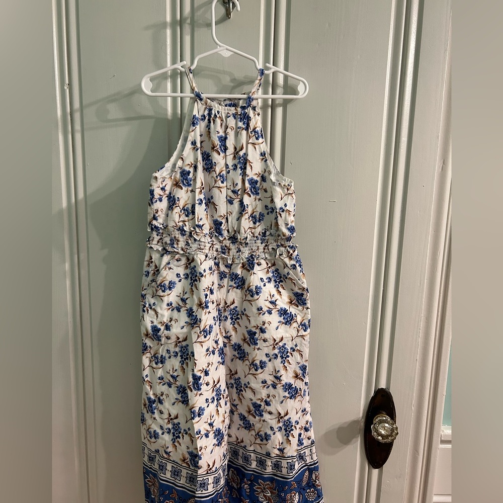 Janie and Jack Girls Jumper Blue floral size 7